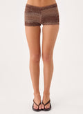 Helia Knit Mini Shorts - Chocolate Ombre
