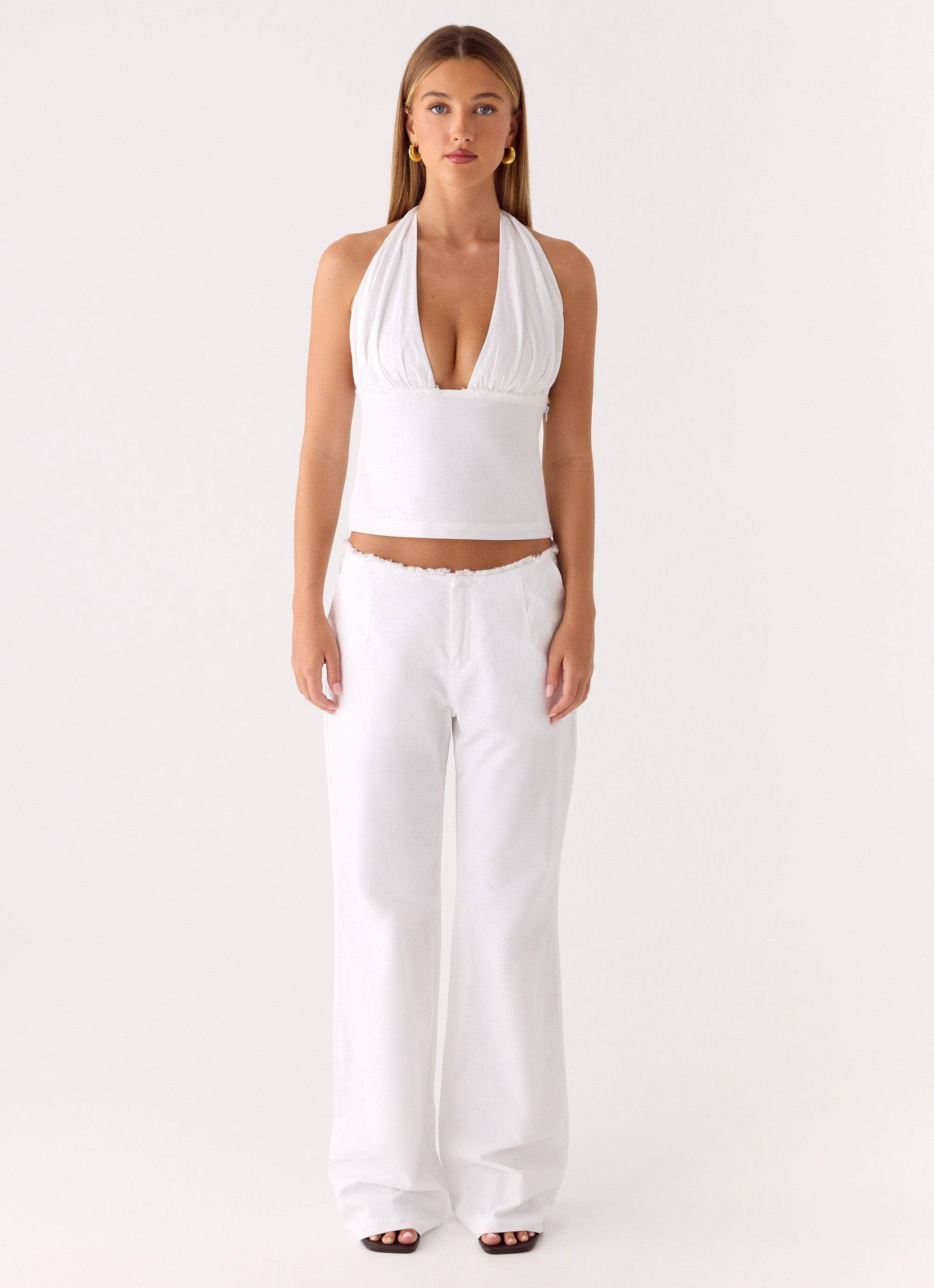 Josephina Linen Pant - White
