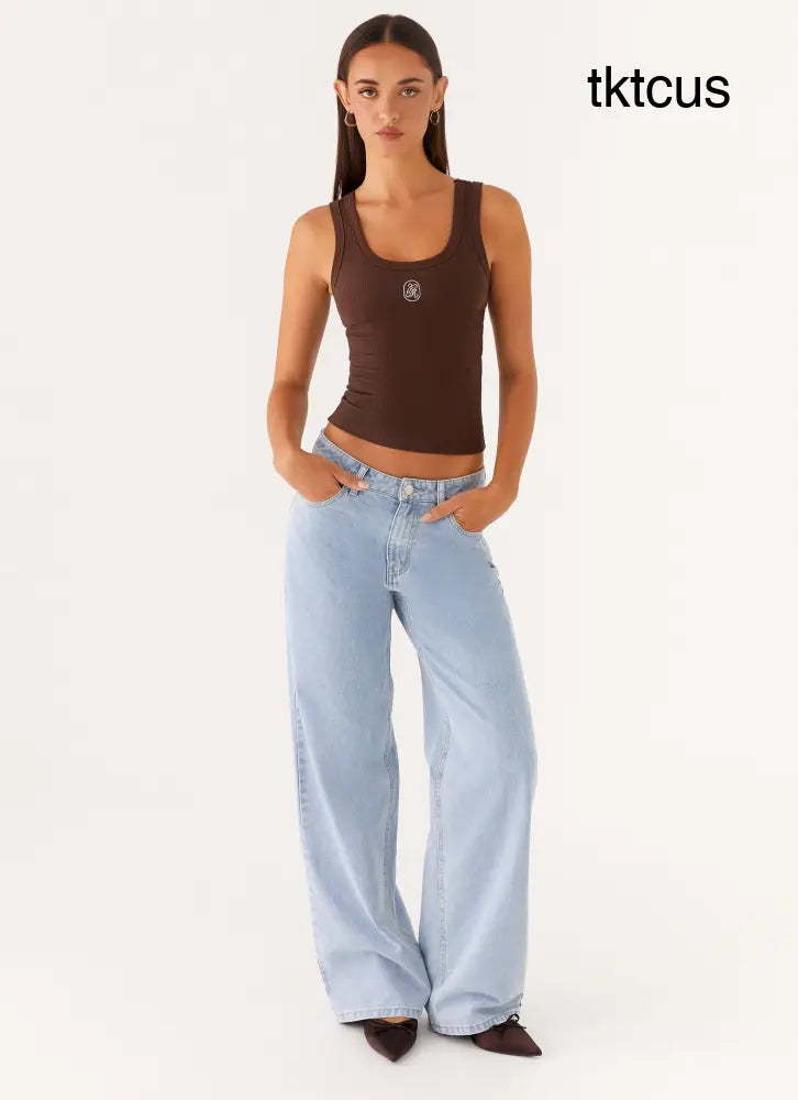 Keanna Low Rise Denim Jeans - Sky