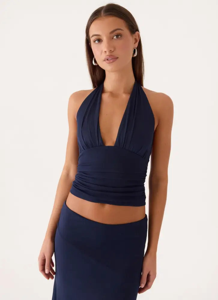 Kerrie Halter Top - Dark Navy