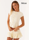Landon Button Up Top - Lemon